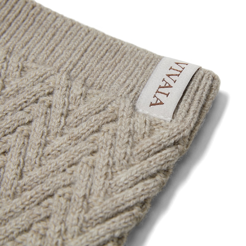 Textured Knit Leg Warmers (Peonie), Stone Grey, one-size | VIVAIA
