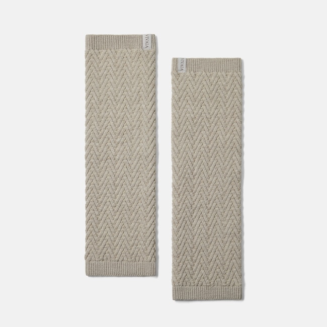 Textured Knit Leg Warmers (Peonie) - Stone Grey