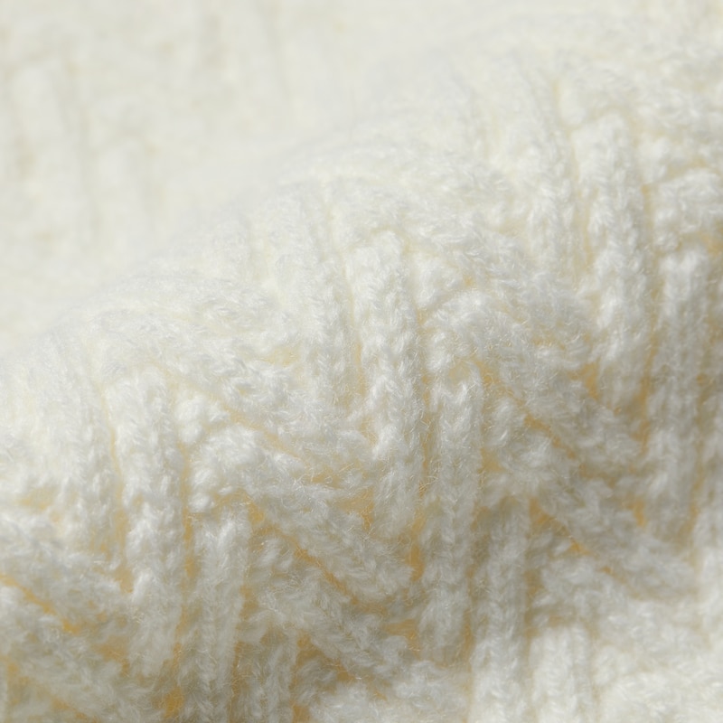 Textured Knit Leg Warmers (Peonie), Cream, one-size | VIVAIA