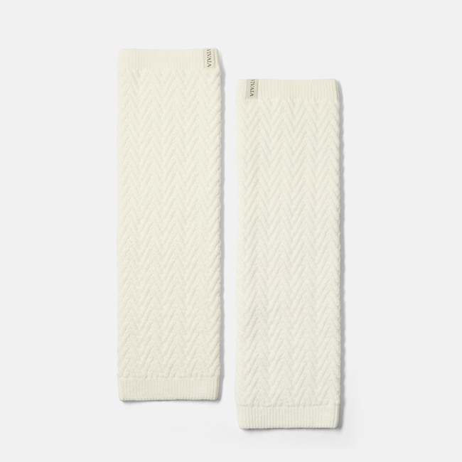 Textured Knit Leg Warmers (Peonie) - Cream