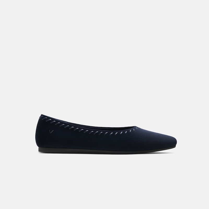 Velvet Whipstitched Ballet Flats (Alasia), Navy, EU38 | VIVAIA