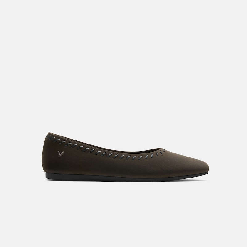 Velvet Whipstitched Ballet Flats (Alasia), Amber Brown & Black, EU37 | VIVAIA