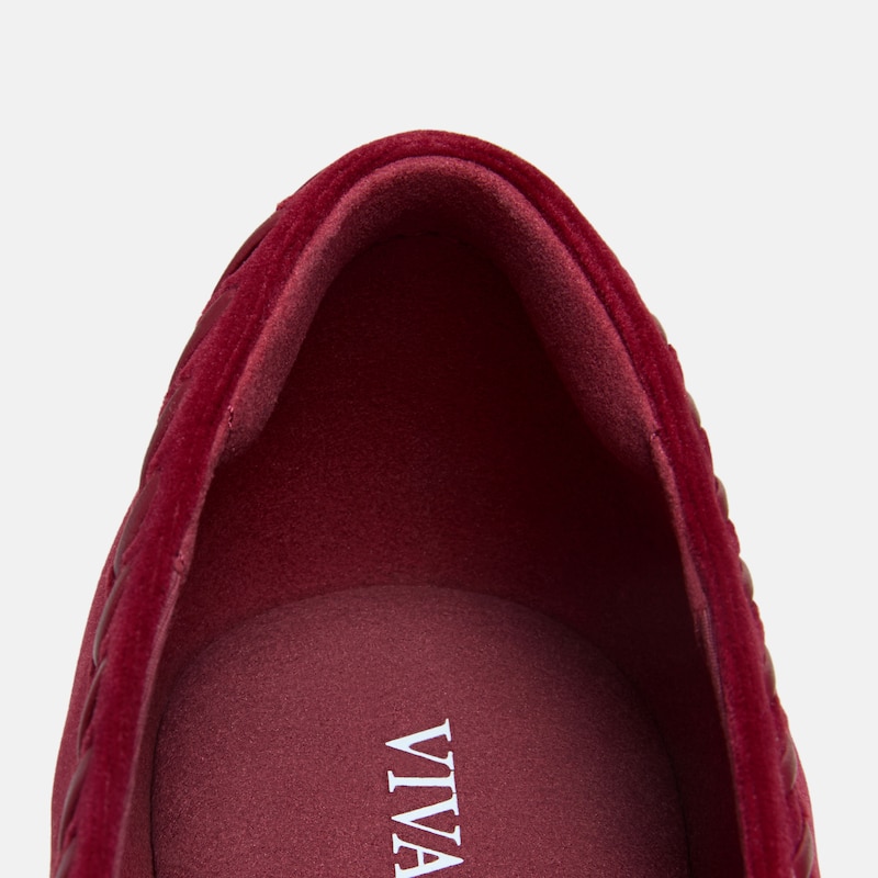Velvet Whipstitched Flats (Mirit), Cabernet, EU37 | VIVAIA