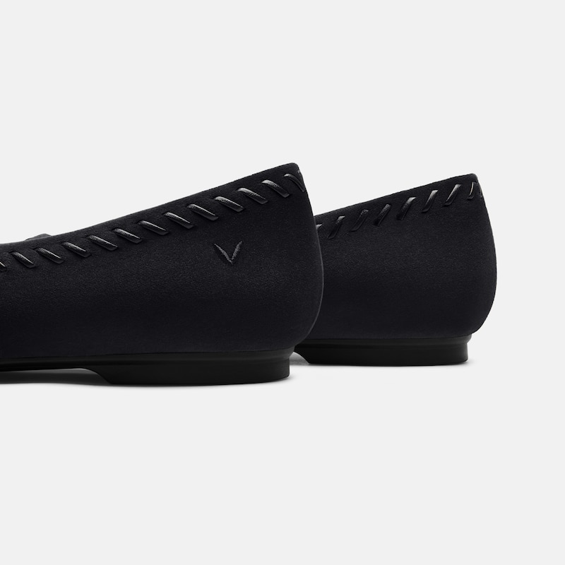 Velvet Whipstitched Flats (Mirit), Black, EU35 | VIVAIA