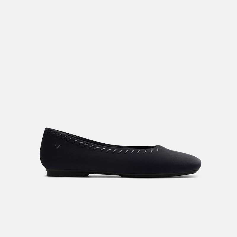 Velvet Whipstitched Flats (Mirit), Black, EU35 | VIVAIA