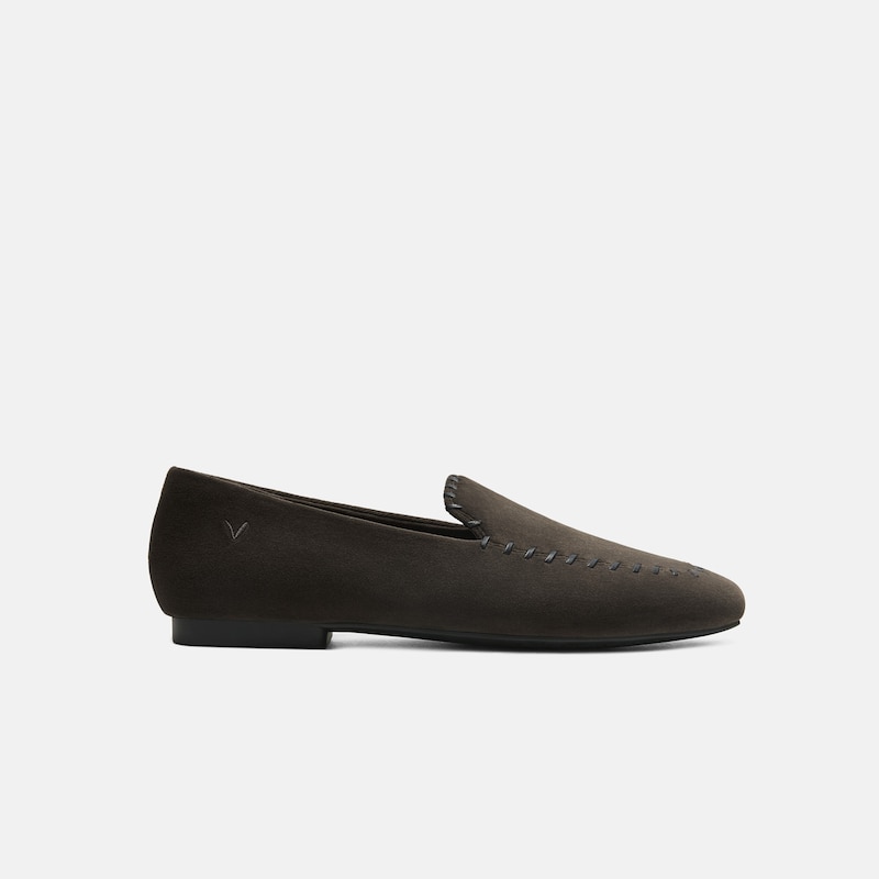 Velvet Whipstitched Loafers (Siena), Amber Brown & Black, EU41 | VIVAIA