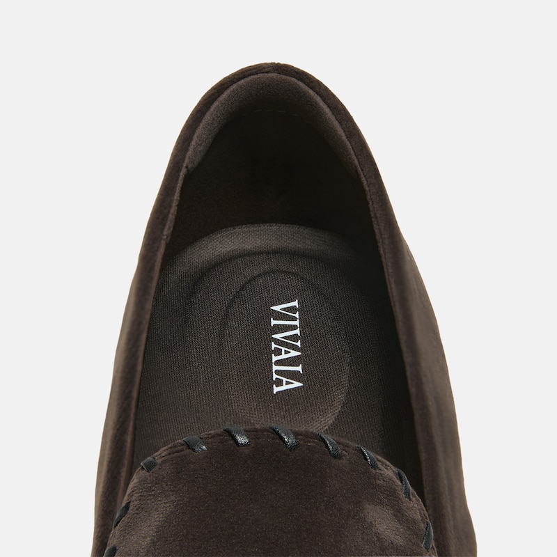 Velvet Whipstitched Loafers (Siena), Amber Brown & Black, EU41 | VIVAIA
