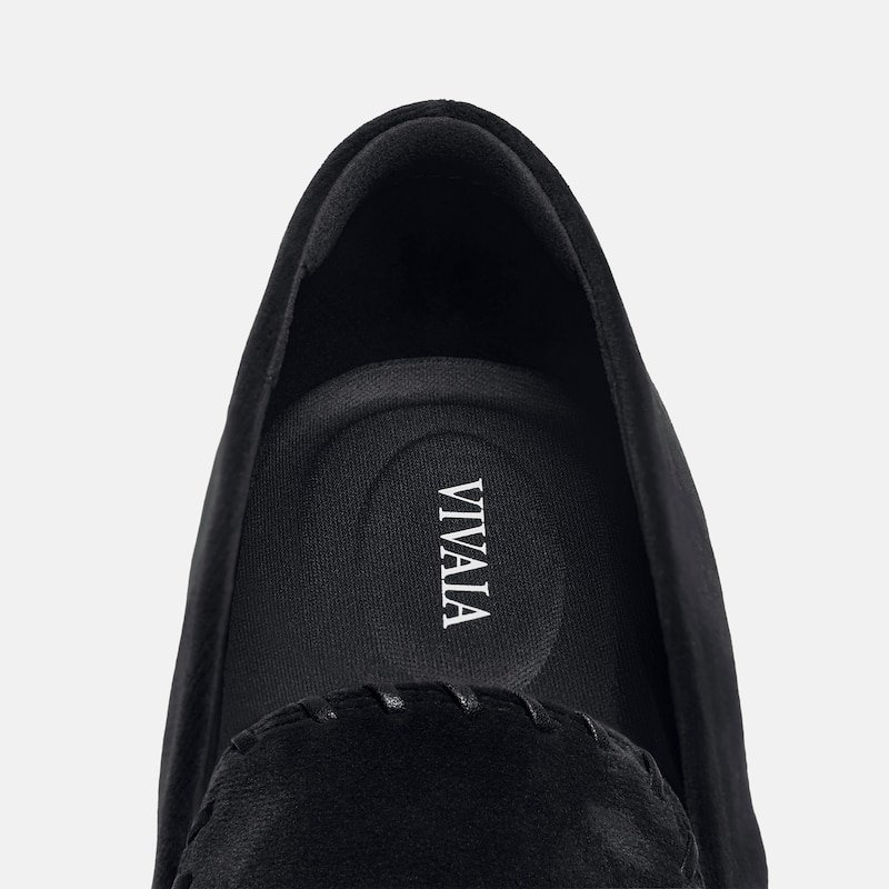 Velvet Whipstitched Loafers (Siena), Black, EU40.5 | VIVAIA