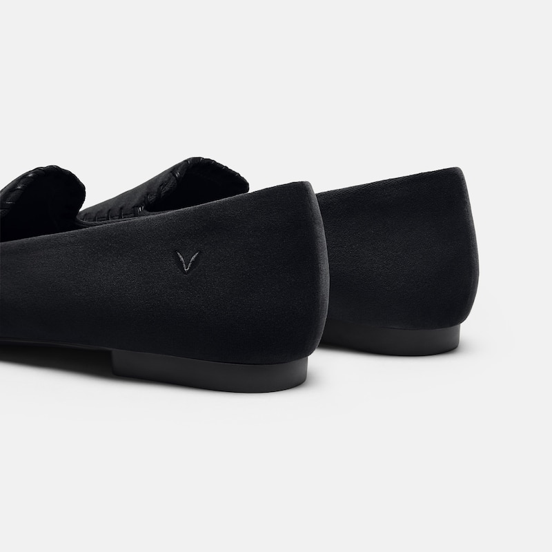 Velvet Whipstitched Loafers (Siena), Black, EU40.5 | VIVAIA