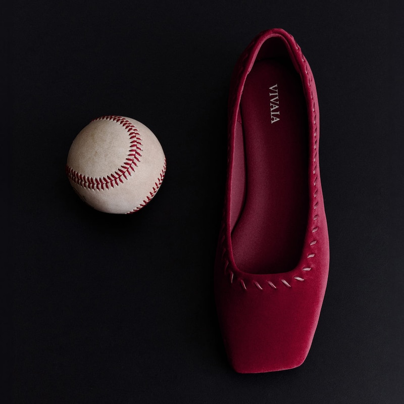 Velvet Whipstitched Flats (Mirit), Cabernet, EU37 | VIVAIA