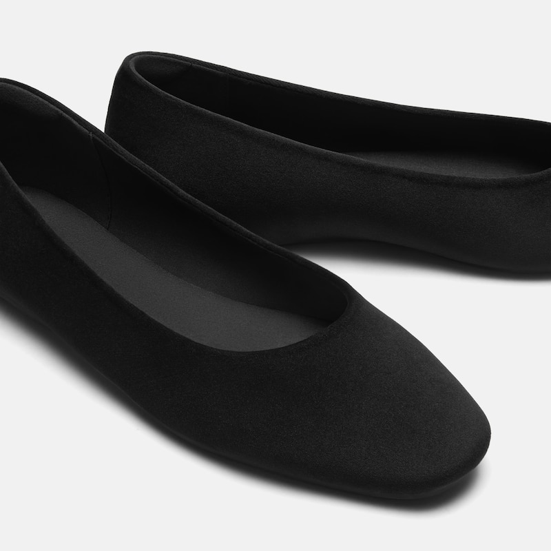 Mini Square-Toe Velvet Flats (Jazura), Black, EU40.5 | VIVAIA