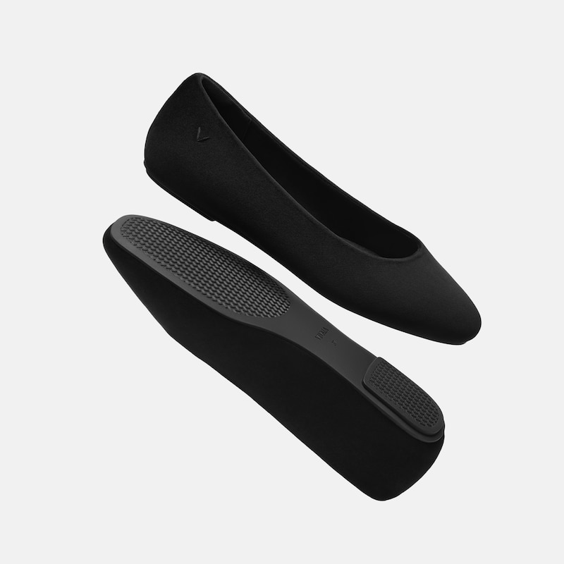 Mini Square-Toe Velvet Flats (Jazura), Black, EU40.5 | VIVAIA