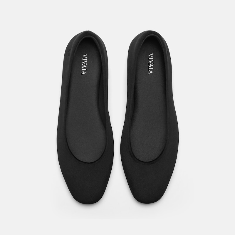 Mini Square-Toe Velvet Flats (Jazura), Black, EU40.5 | VIVAIA