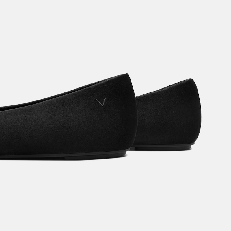 Mini Square-Toe Velvet Flats (Jazura), Black, EU40.5 | VIVAIA