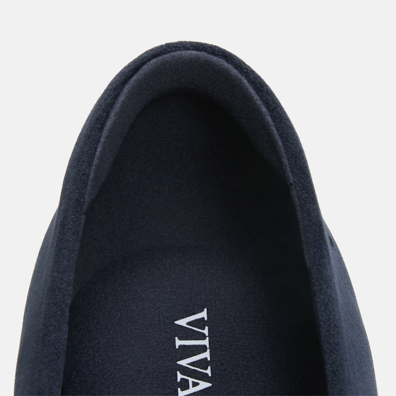 Mini Square-Toe Velvet Flats (Jazura), Navy, EU40 | VIVAIA