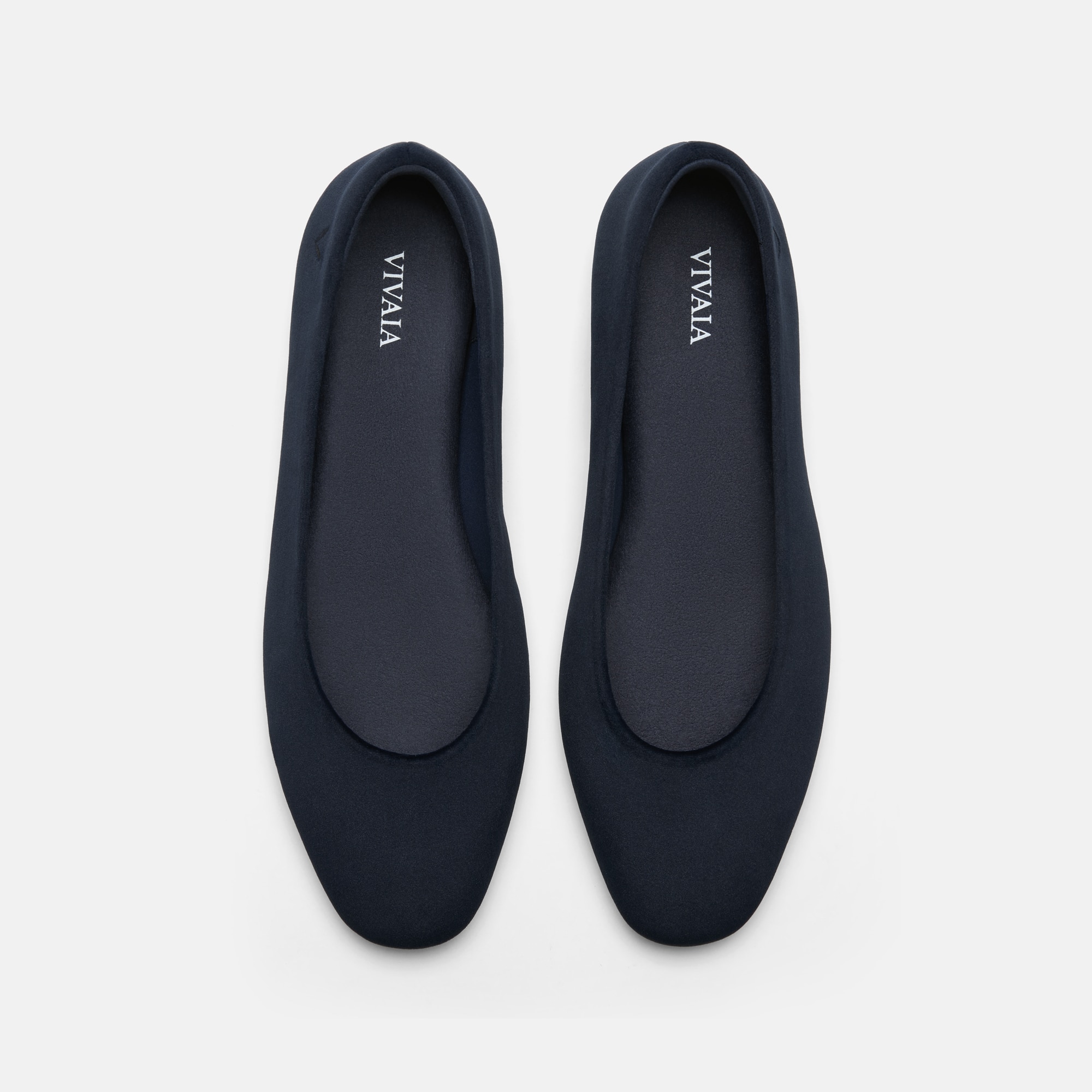 Mini Square-Toe Velvet Flats (Jazura), Navy, EU35 | VIVAIA