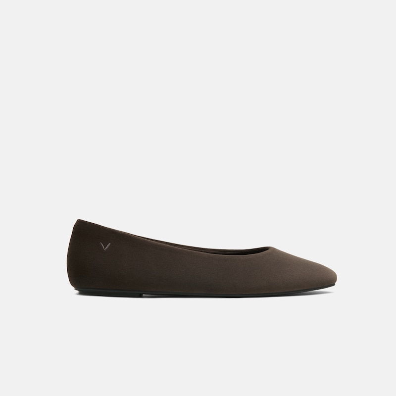 Mini Square-Toe Velvet Flats (Jazura), Amber Brown, EU40 | VIVAIA