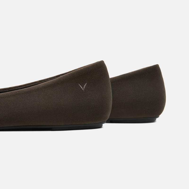 Mini Square-Toe Velvet Flats (Jazura), Amber Brown, EU40 | VIVAIA