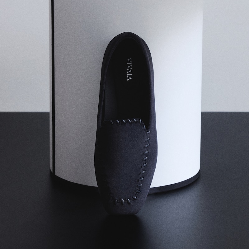 Velvet Whipstitched Loafers (Siena), Black, EU40.5 | VIVAIA