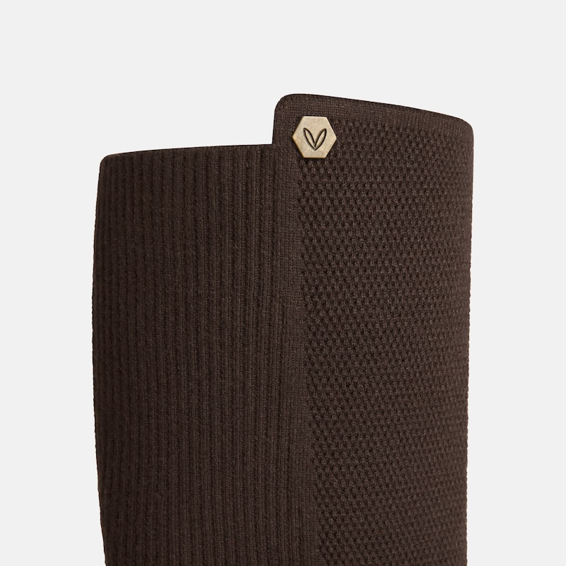Round-Toe Stretchy Wool Knee-High Boots (Filipa), DARK CHOCOLATE, EU35 | VIVAIA