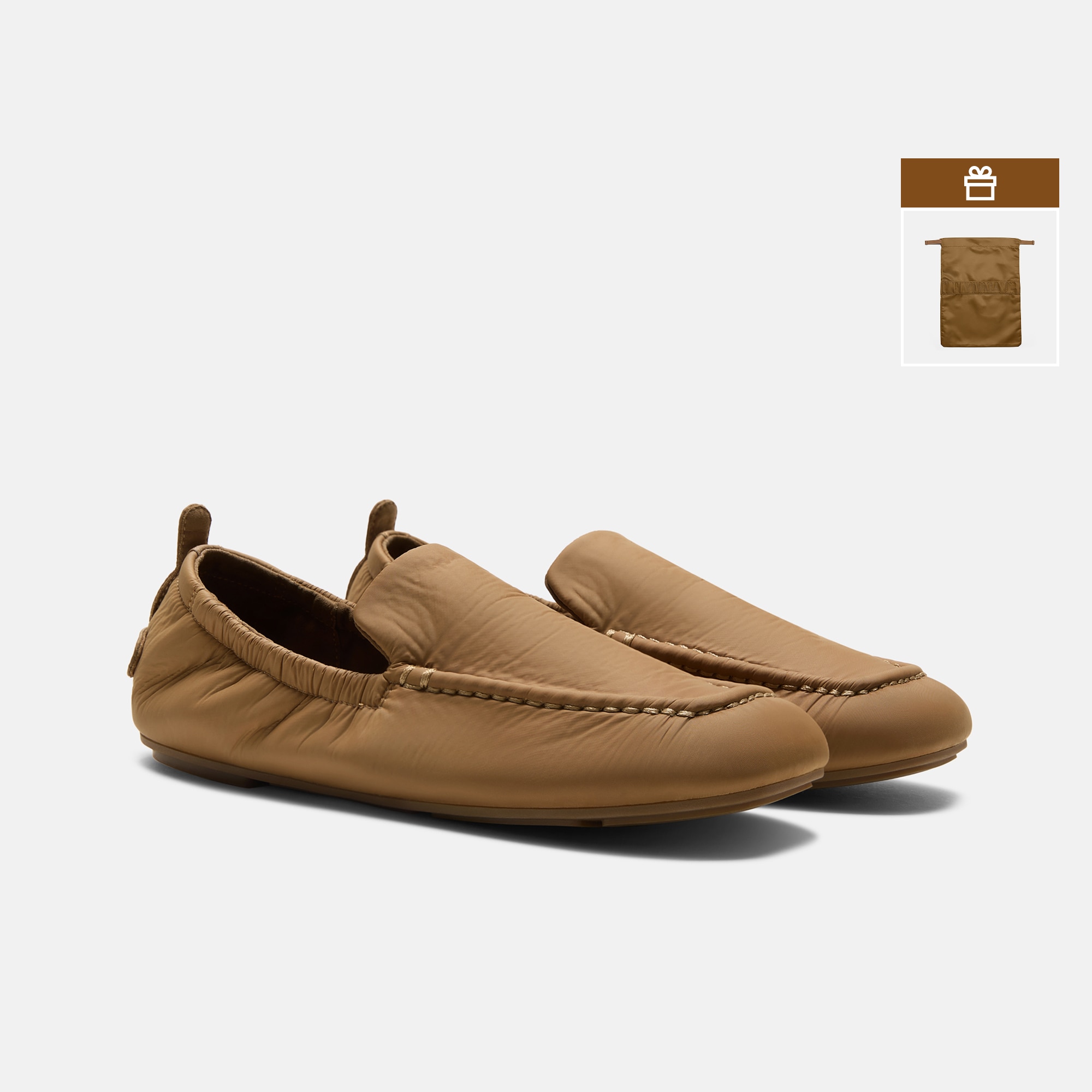 Nylon Travel Loafers (Avoir) - Dark Chestnut