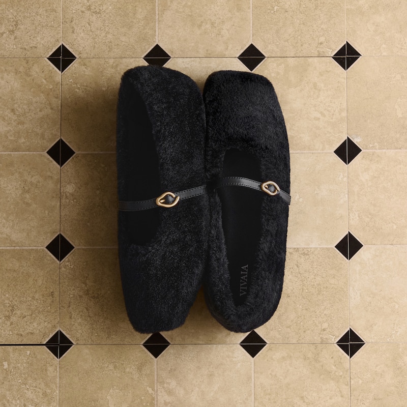 Square-Toe Faux Fur Mary Jane (Moxa), Black, EU35 | VIVAIA