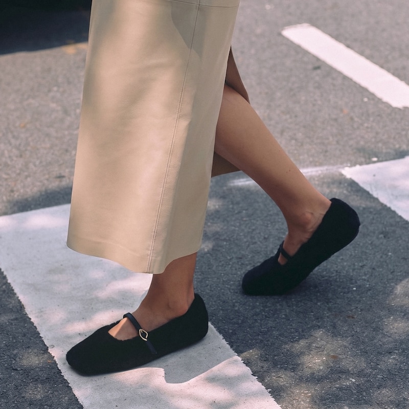 Square-Toe Faux Fur Mary Jane (Moxa), Black, EU35 | VIVAIA