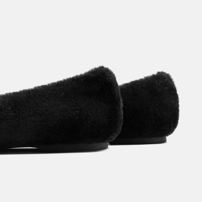 Square-Toe Faux Fur Mary Jane (Moxa), Black, EU35 | VIVAIA