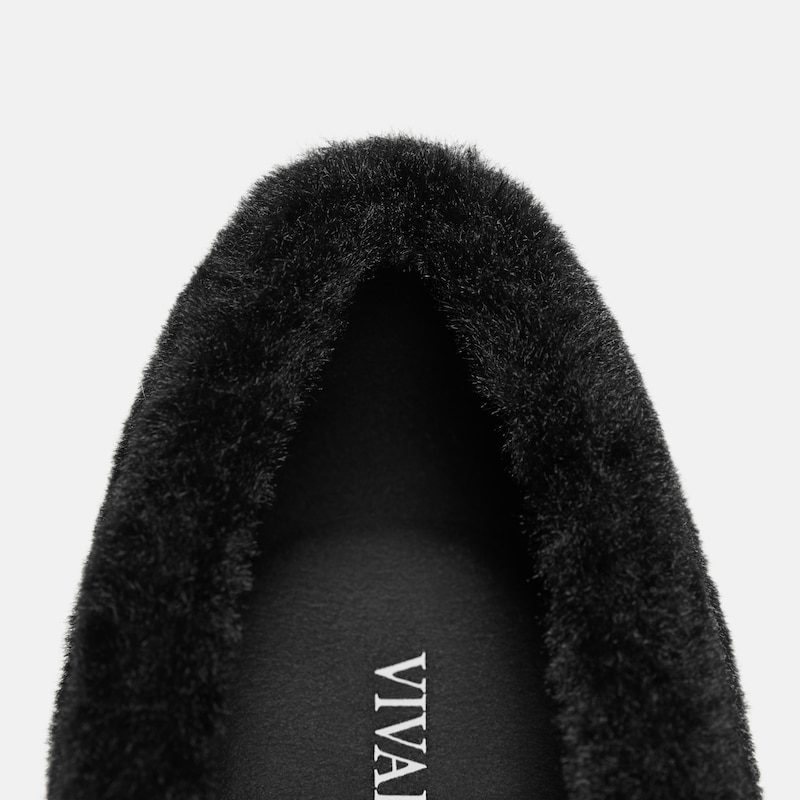 Square-Toe Faux Fur Mary Jane (Moxa), Black, EU35 | VIVAIA