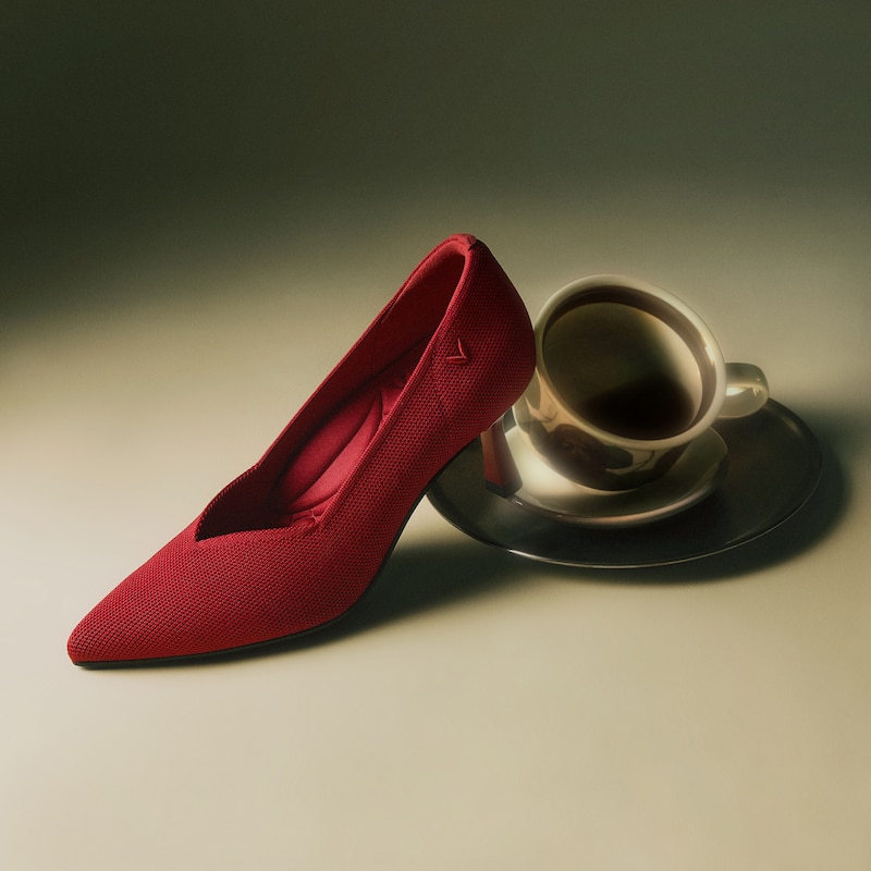 Pointed-Toe Mid Heels (Anna), RUBY  RED, EU38 | VIVAIA
