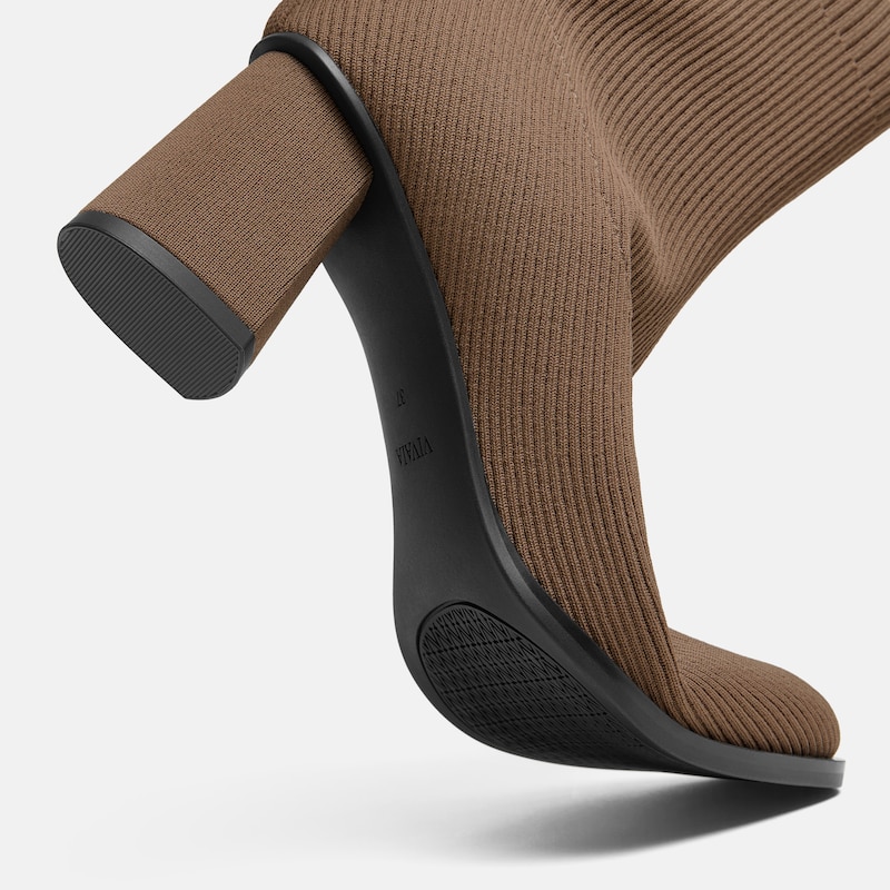 Square-Toe Block-Heel Boots (Lerna), Espresso, EU37.5 | VIVAIA