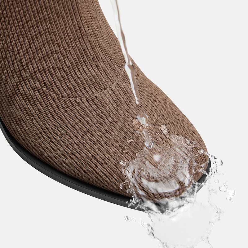 Square-Toe Block-Heel Boots (Lerna), Espresso, EU37.5 | VIVAIA