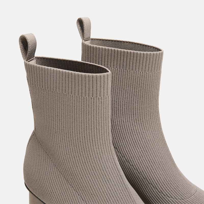 Square-Toe Block-Heel Boots (Lerna), Slate Grey, EU38 | VIVAIA