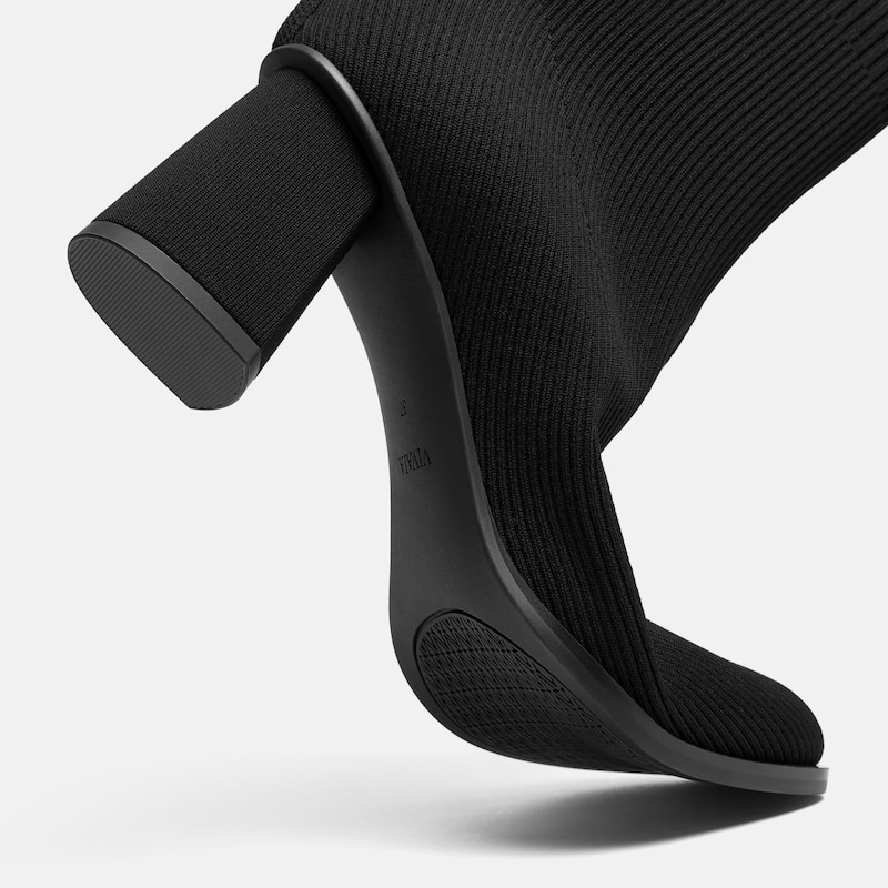Square-Toe Block-Heel Boots (Lerna), Black, EU39 | VIVAIA