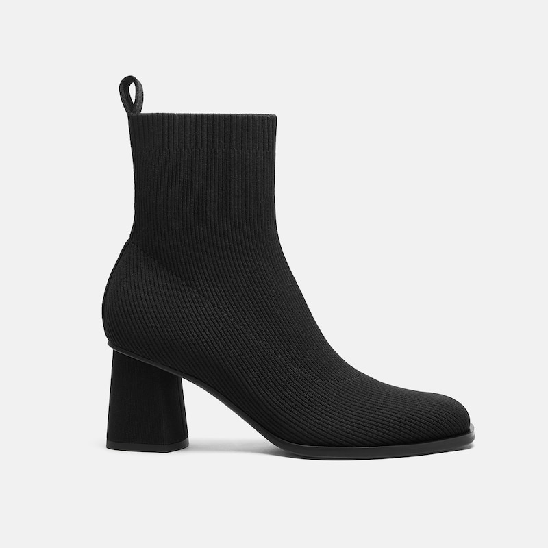 Square-Toe Block-Heel Boots (Lerna), Black, EU39 | VIVAIA
