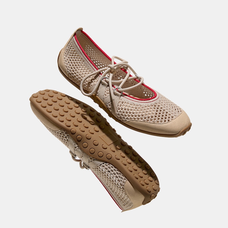 Square-Toe Hybrid Mesh Mary Janes (Cecily), ALMOND MESH, EU35 | VIVAIA