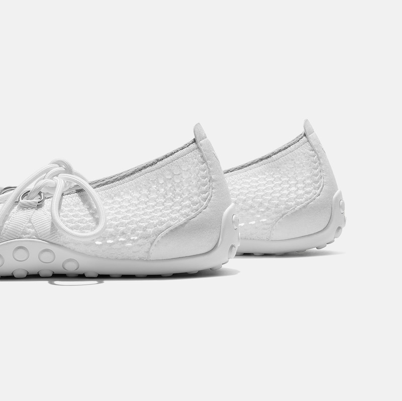 Square-Toe Hybrid Mesh Mary Janes (Cecily), WHITE MESH, EU38.5 | VIVAIA