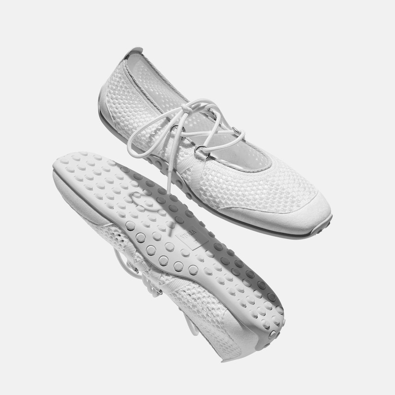 Square-Toe Hybrid Mesh Mary Janes (Cecily), WHITE MESH, EU38.5 | VIVAIA