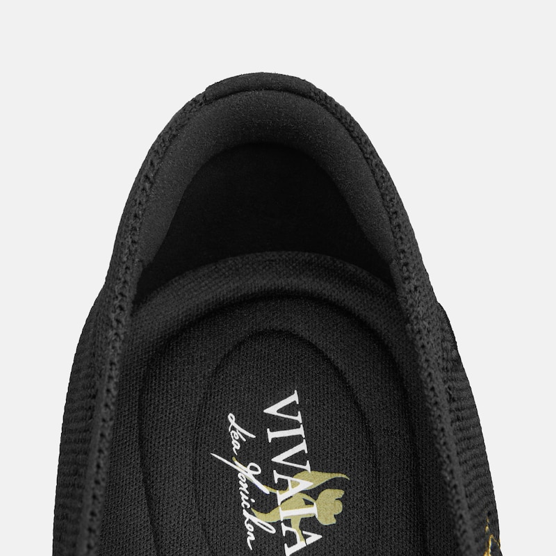 Healing Garden | Square-Toe Mary Janes (Margot Mary Jane), BLACK FRENCH FLORAL Embroidery, EU35 | VIVAIA