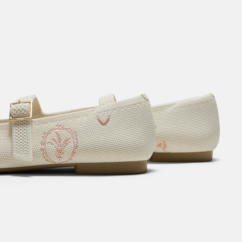 Healing Garden | Square-Toe Mary Janes (Margot Mary Jane), CREAM FRENCH FLORAL Embroidery, EU37 | VIVAIA