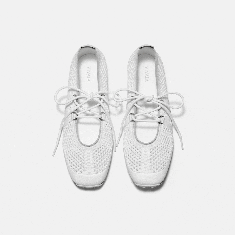 Square-Toe Hybrid Mesh Mary Janes (Cecily), WHITE MESH, EU38.5 | VIVAIA