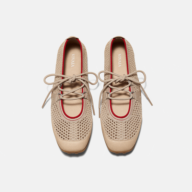 Square-Toe Hybrid Mesh Mary Janes (Cecily), ALMOND MESH, EU35 | VIVAIA