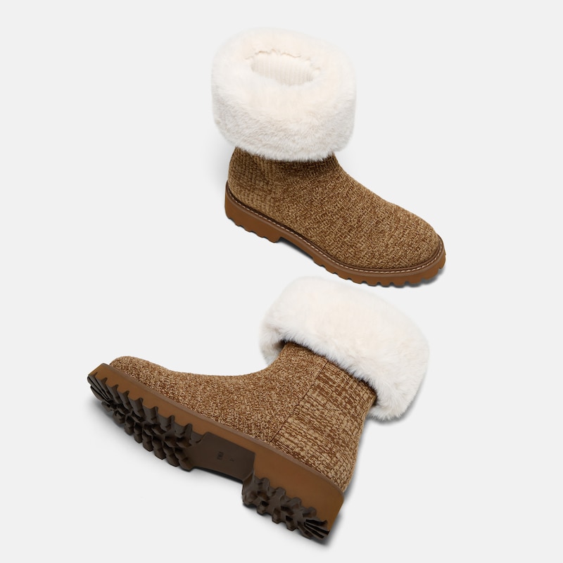 2-in-1 Detachable Wool Ankle Boots, Multi Tan, EU38 | VIVAIA