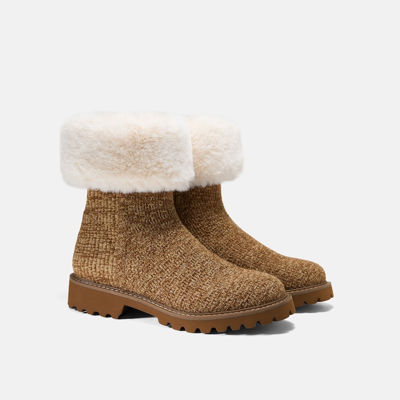 2-in-1 Detachable Wool Ankle Boots, Multi Tan, EU38 | VIVAIA