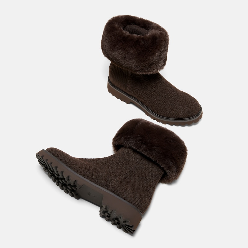 2-in-1 Detachable Wool Ankle Boots, Cocoa Brown, EU38.5 | VIVAIA