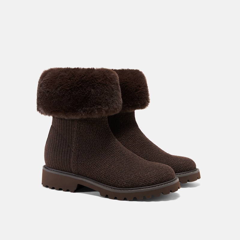 2-in-1 Detachable Wool Ankle Boots, Cocoa Brown, EU38.5 | VIVAIA