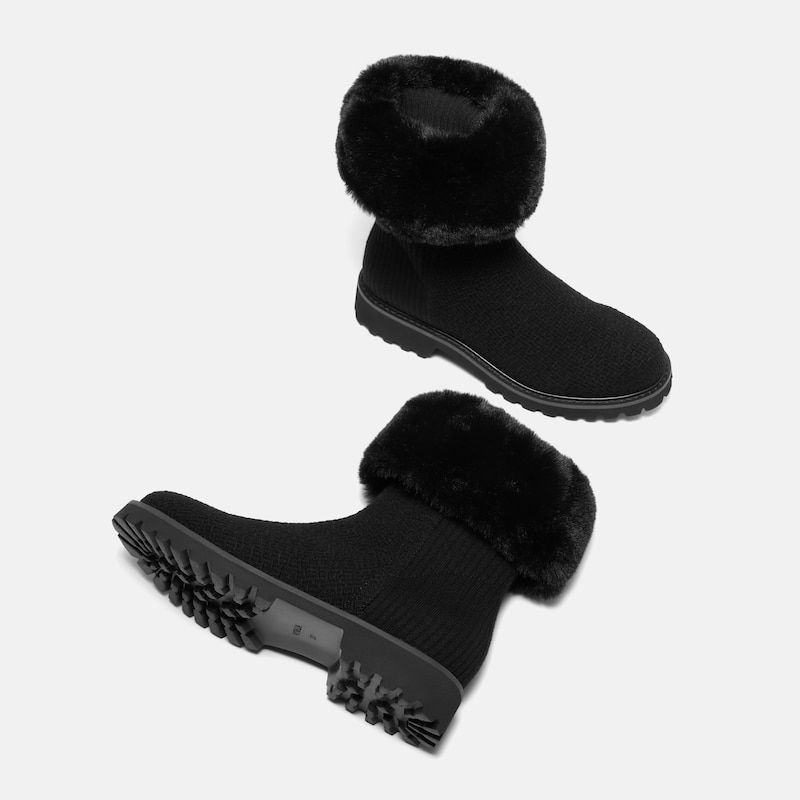 2-in-1 Detachable Wool Ankle Boots, Black, EU39 | VIVAIA