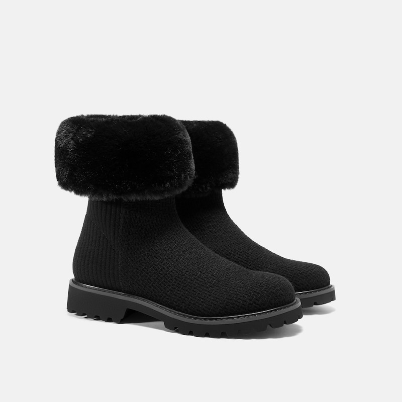 2-in-1 Detachable Wool Ankle Boots, Black, EU39 | VIVAIA