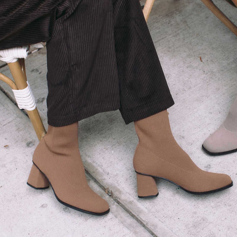 Square-Toe Block-Heel Boots (Lerna), Espresso, EU37.5 | VIVAIA