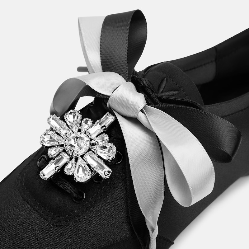 VIVAIA × NYCB Jewels Ribbon Laces & Charm Set (Seraphine), Black & Silver, one-size | VIVAIA